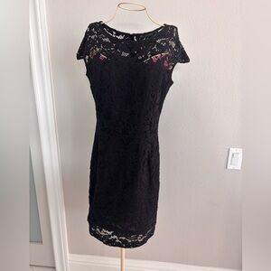 Zara Black Lace Basic Dress Size S